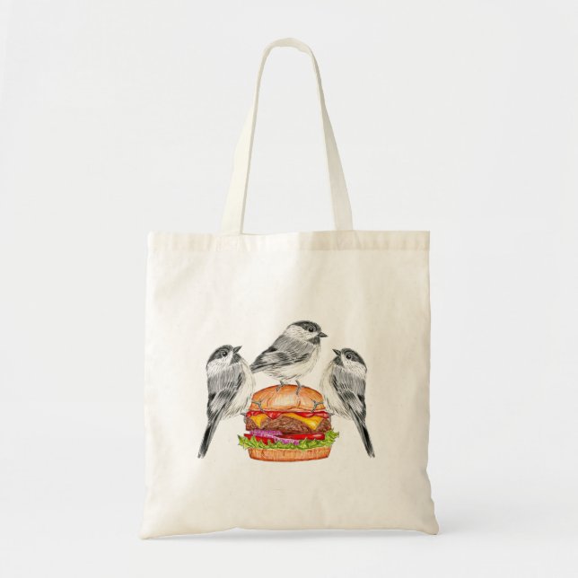 Tote Bag Cheeseburger Birds Mountain Chickadee (Devant)