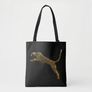 Tote Bag Cheetah en or métallique
