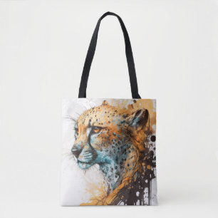 Tote Bag Cheetah Portrait Animal Peinture Faune Extérieur