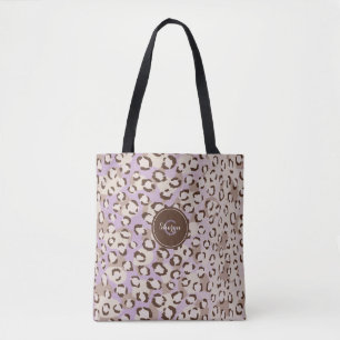 Tote Bag Cheetah Purple Personnalisé Motif animal d'impress
