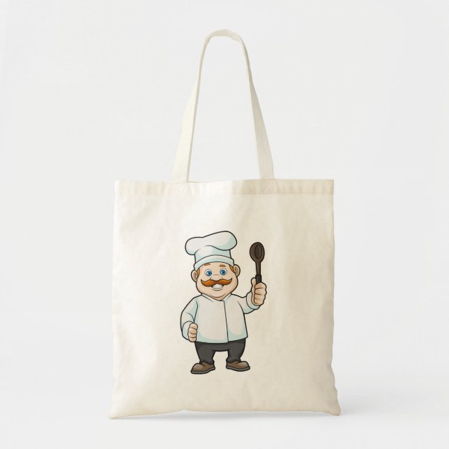 Tote Bag Chef avec casquette et cuillère à soupe du chef (Devant)