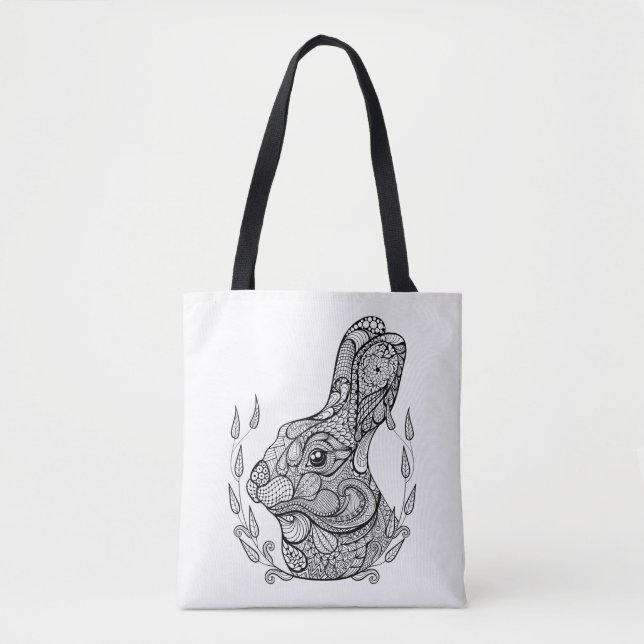 Tote Bag Chef inspiré de lapin en guirlande 2 (Devant)