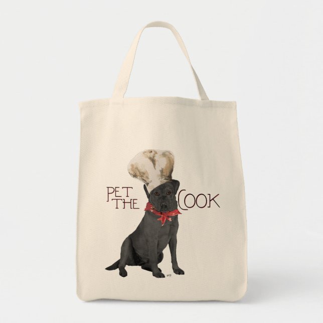 Tote Bag Chef Labrador Retriever Noir (Devant)