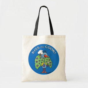 Tote Bag Chef Peacock, Kiss the Cook !