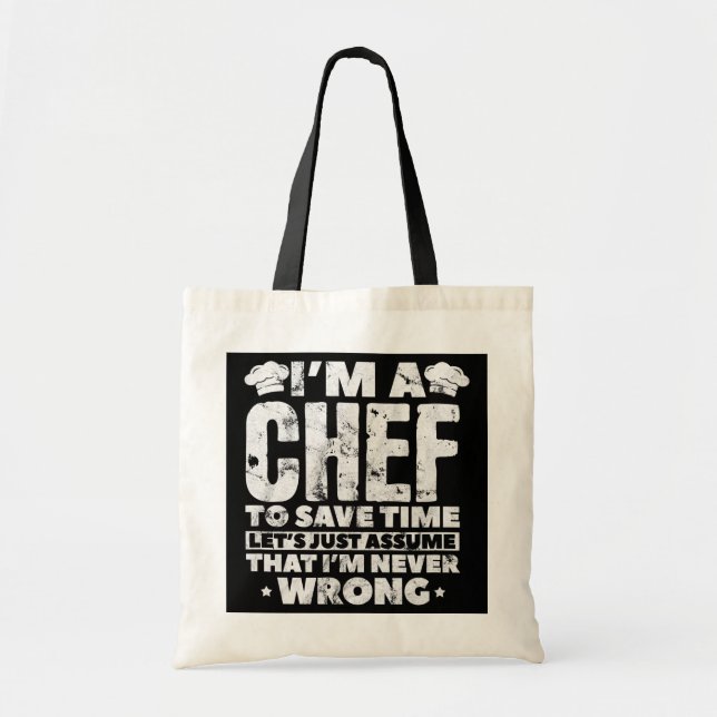 Tote Bag Chef Pour gagner du temps Supposons simplement la  (Devant)