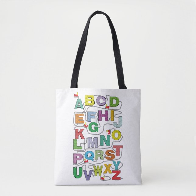 Tote Bag Chemin de fer Alphabet Maze Puzzles (Devant)