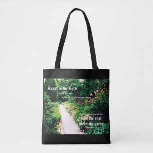 Tote Bag Chemin de jardin avec Proverbes 3:5-6
