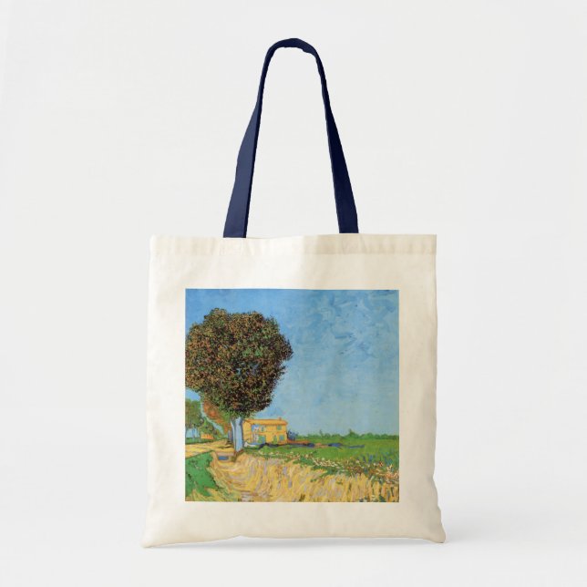 Tote Bag Chemin près d'Arles par Vincent van Gogh (Devant)