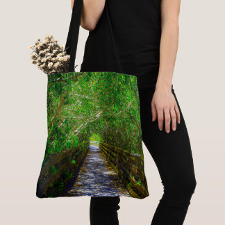 Tote Bag Chemin sous la canopée des arbres