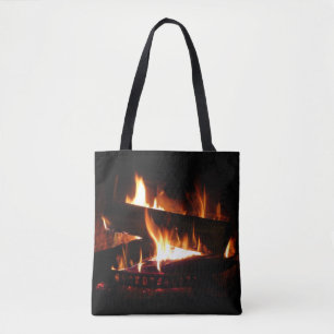 Tote Bag Cheminée Chaleureuse Photographie de scène hiverna