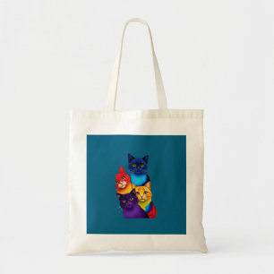 Tote Bag chemise aux visages de chat vifs-parfaite pour les