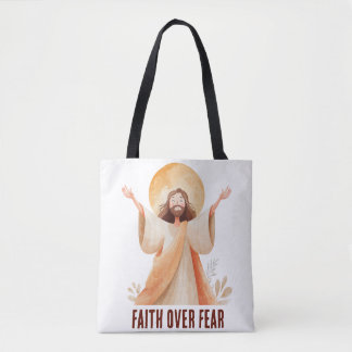 Tote Bag Chemise chrétienne Jésus La Foi Sur La Peur
