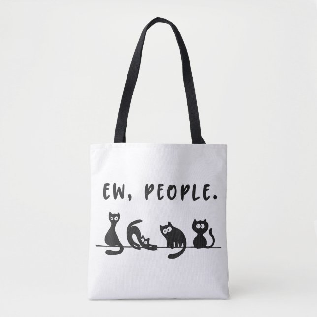 Tote Bag Chemise de chat noir drôles femmes nouvelles perso (Devant)
