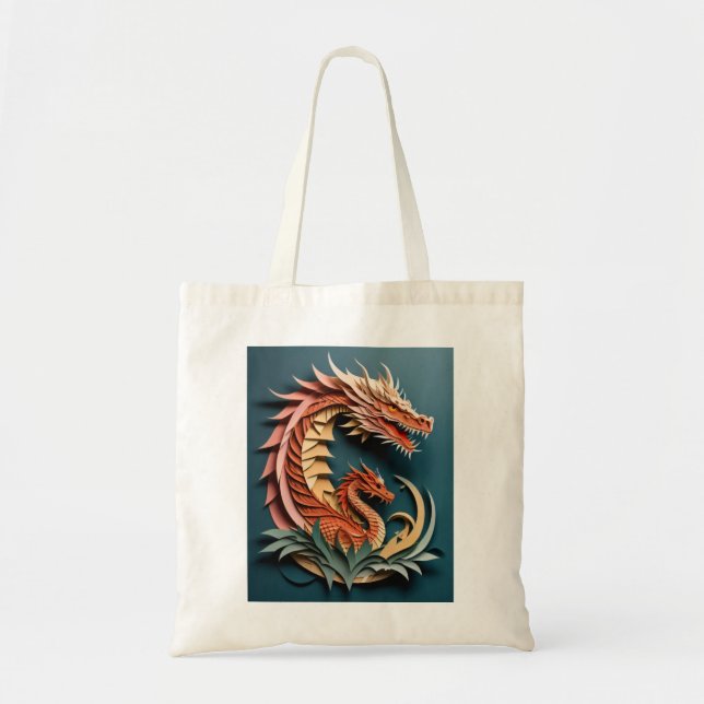 Tote Bag Chemise de conception de dragon d'art en papier 3D (Devant)