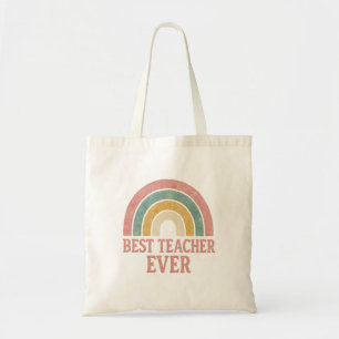 Tote Bag Chemise de l'enseignant de l'arc-en-ciel aquarelle