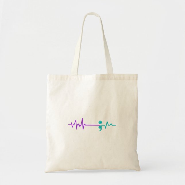 Tote Bag Chemise de Prévention Sensibilisation Point-virgul (Devant)