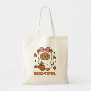 Tote Bag Chemise d'Halloween en bas - Mignonne Ours en bois