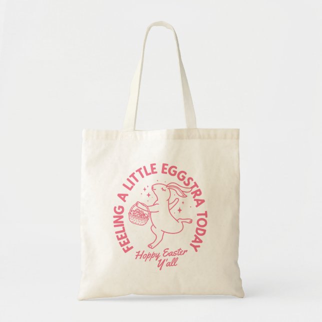 Tote Bag Chemise lapin de Pâques Funny personnalisée avec n (Devant)