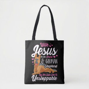 Tote Bag Chemises bergers Allemandes Pour Femmes Avec Jésus