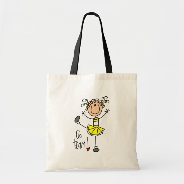 Tote Bag Chemises et cadeaux en Pom-pom girl jaune (Devant)