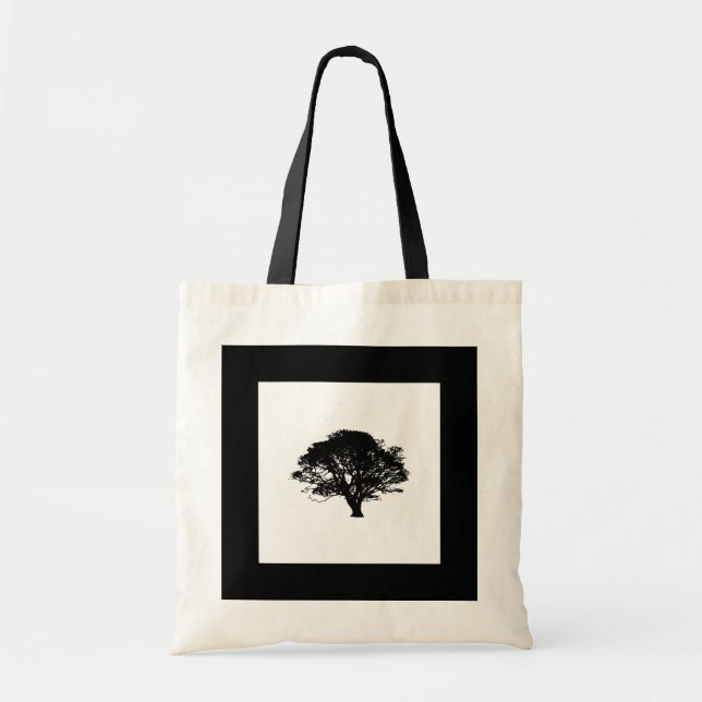 Tote Bag Chêne noir gothique Silhouette Art Dessin (Devant)