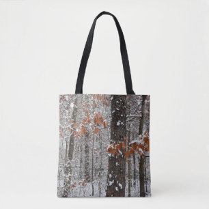 Tote Bag Chênes couverts de neige hiver Photographie de la