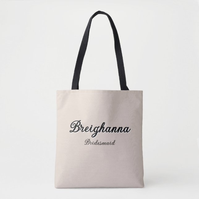 Tote Bag Chèque en diamant noir + beige (Devant)