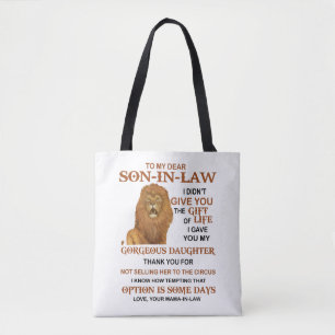 Tote Bag Cher gendre, je ne t'ai pas donné le don de la vie