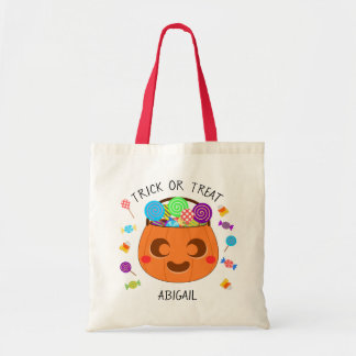 Tote Bag Cher Jack-o'-lantern Halloween Trick ou Treat Pail