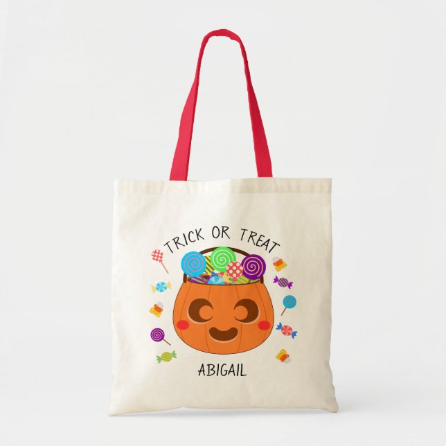 Tote Bag Cher Jack-o'-lantern Halloween Trick ou Treat Pail (Devant)