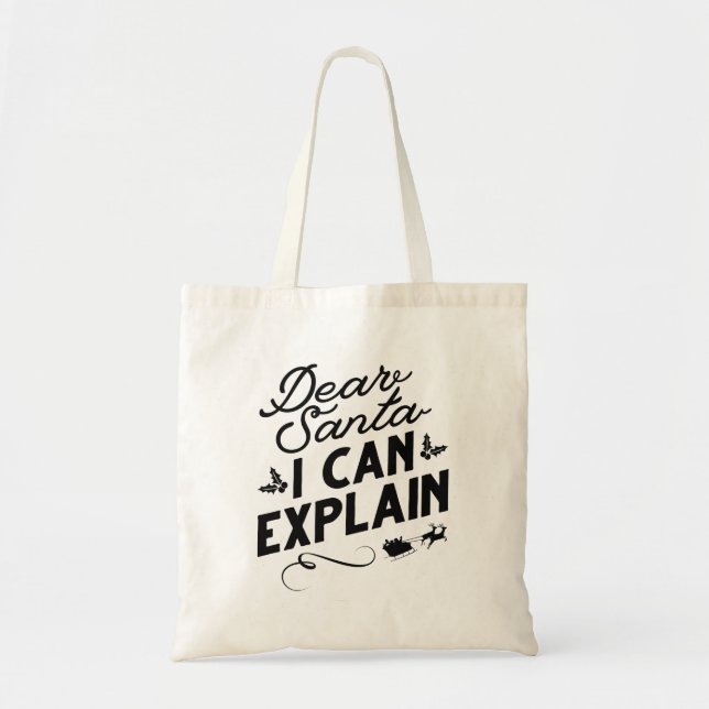 Tote Bag Cher Père Noël, Je Peux Expliquer (Devant)