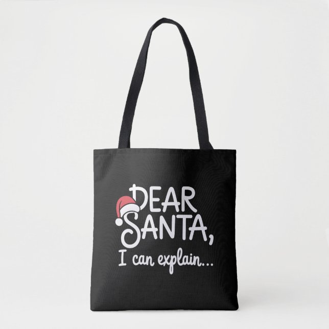 Tote Bag Cher Père Noël, je peux expliquer la fête de Noël  (Devant)