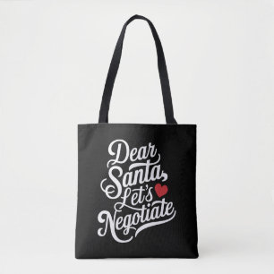 Tote Bag Cher Père Noël Négocions Drôle de Cadeau de Noël