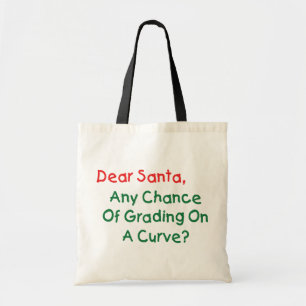Tote Bag Cher Père Noël, note sur une courbe ? Lettre de No