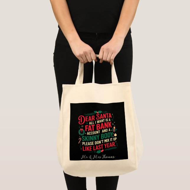 Tote Bag Cher Père Noël Tout Ce Que Je Veux C'Est Compte Ba (Devant (produit))