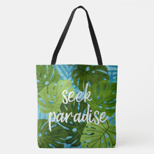 Tote Bag Cherchez le Paradis Feuille Hawaïenne de Monstera