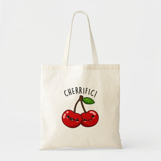 Tote Bag Cherrific Funky Red Cherry Fruit Pun (Devant)