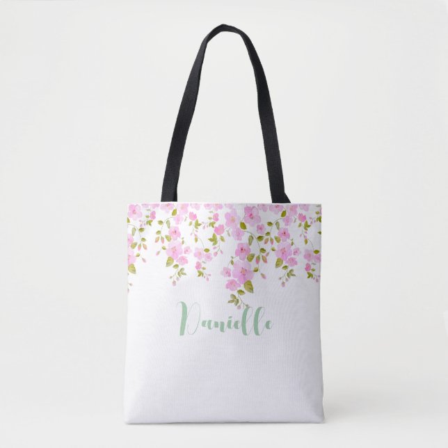 Tote Bag Cherry Blossom Floral Design personnalisé (Devant)
