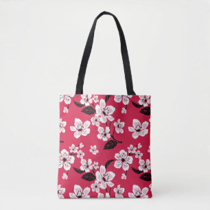 TOTE BAG CHERRY BLOSSOM - SAKURA (ROUGE)