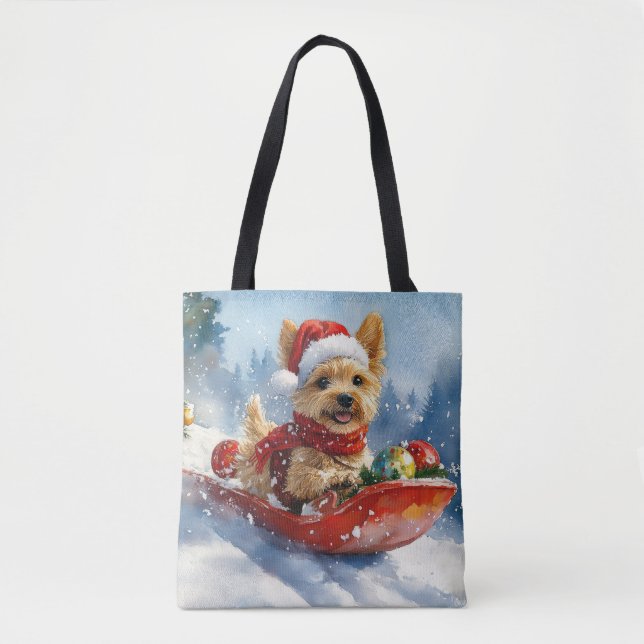 Tote Bag Chesapeake Bay Terrier Dog dans Sledge Noël (Devant)