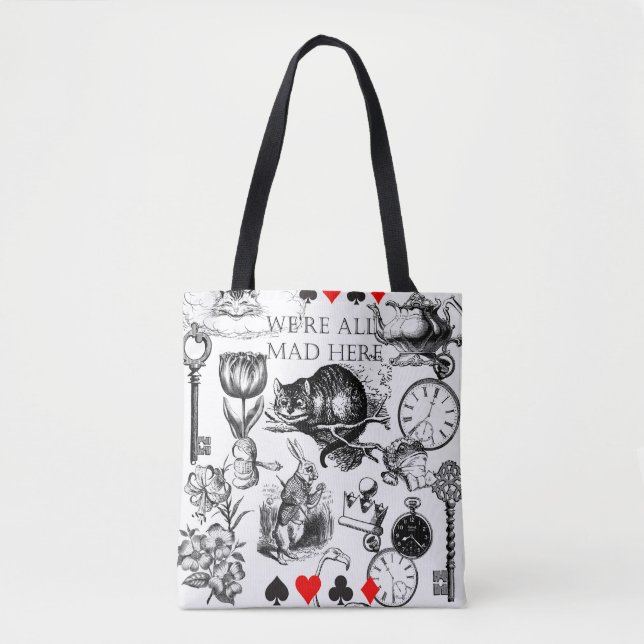 Tote Bag Cheshire Chat classique alice au merveilleux fou (Devant)