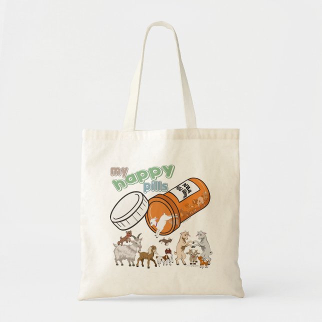 Tote Bag CHÈTES FUNNY | My Happy Pills GetYerGoat (Devant)