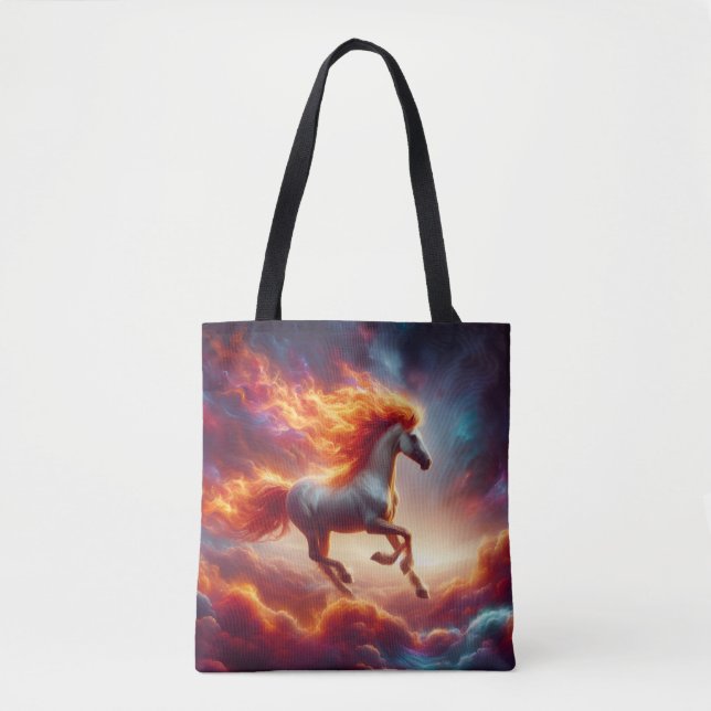 Tote Bag Cheval à crinière de feu (Devant)