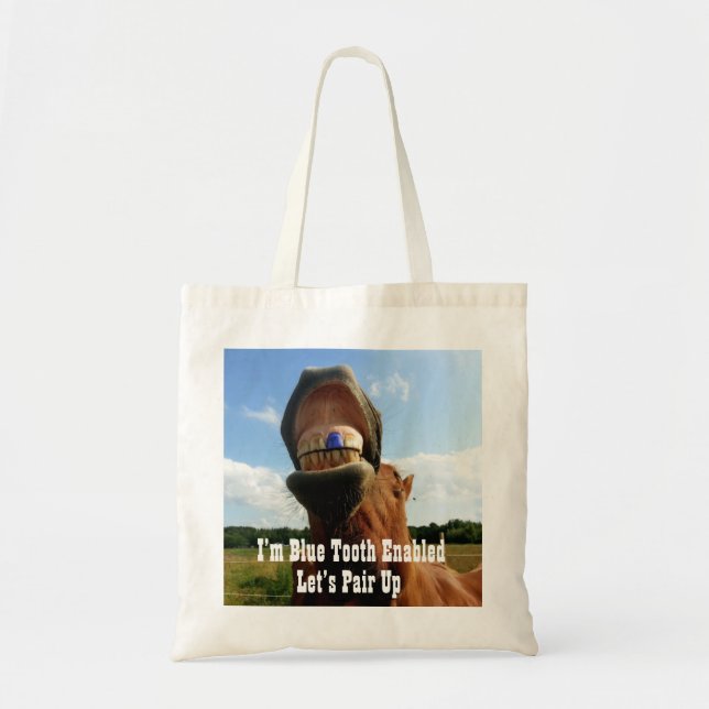 Tote Bag Cheval à dents bleues (Devant)