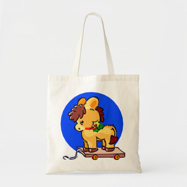 Tote Bag Cheval à godets de Noël (Devant)