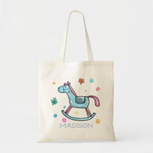 Tote Bag Cheval à rocher mignon et points Personnalisé