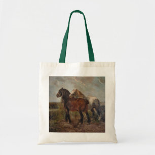 Tote Bag Cheval Belge Brown Peinture fine d'art :