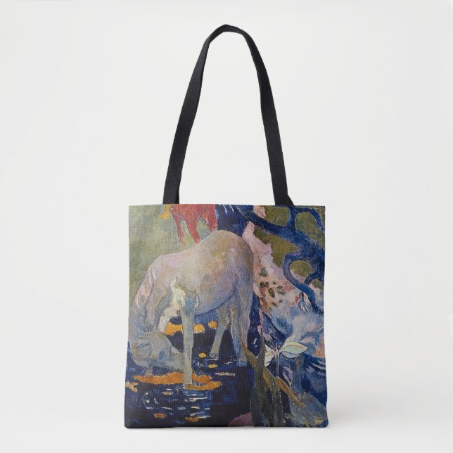 Tote Bag Cheval blanc de Paul Gauguin, Art Vintage (Devant)