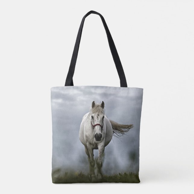 Tote Bag Cheval blanc galopant (Dos)