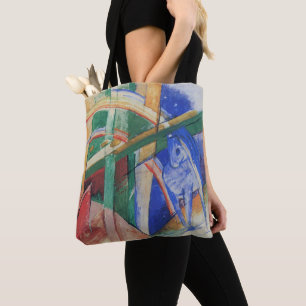 Tote Bag Cheval bleu avec arc-en-ciel de Franz Marc